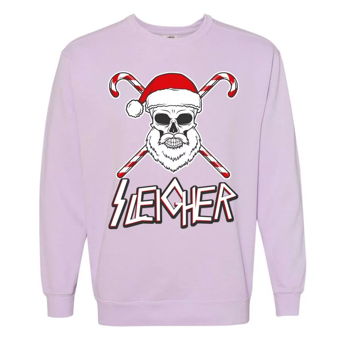 Sleigher Santa Candy Cane Skull Garment-Dyed Sweatshirt