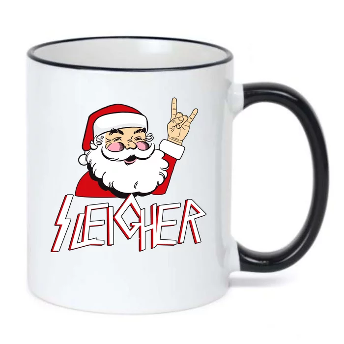 Sleigher Santa Rocks Black Color Changing Mug