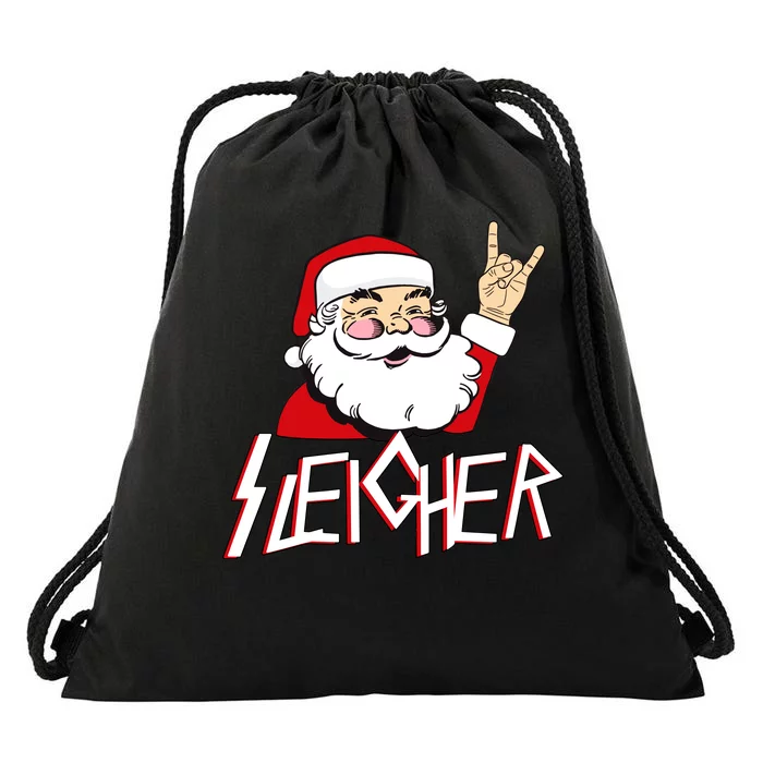 Sleigher Santa Rocks Drawstring Bag