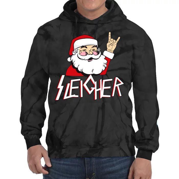 Sleigher Santa Rocks Tie Dye Hoodie