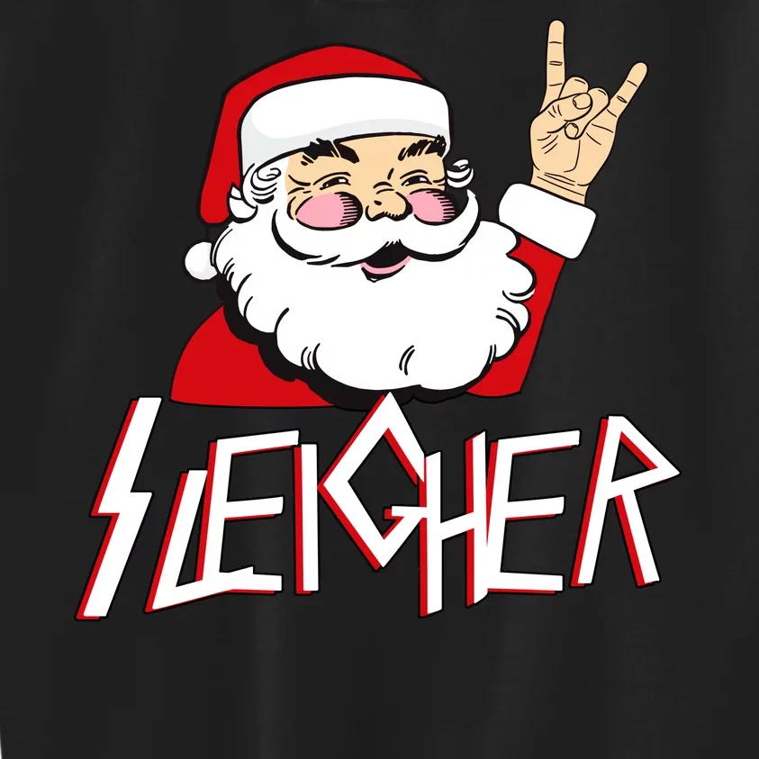 Sleigher Santa Rocks Kids Sweatshirt