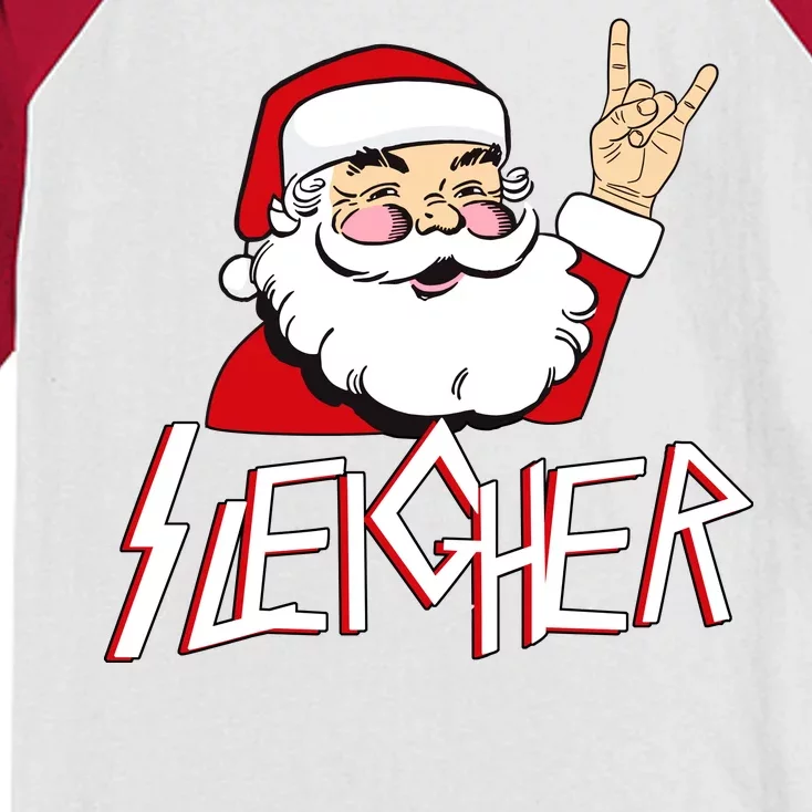 Sleigher Santa Rocks Kids Colorblock Raglan Jersey