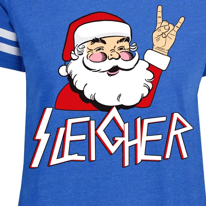 Sleigher Santa Rocks Enza Ladies Jersey Football T-Shirt