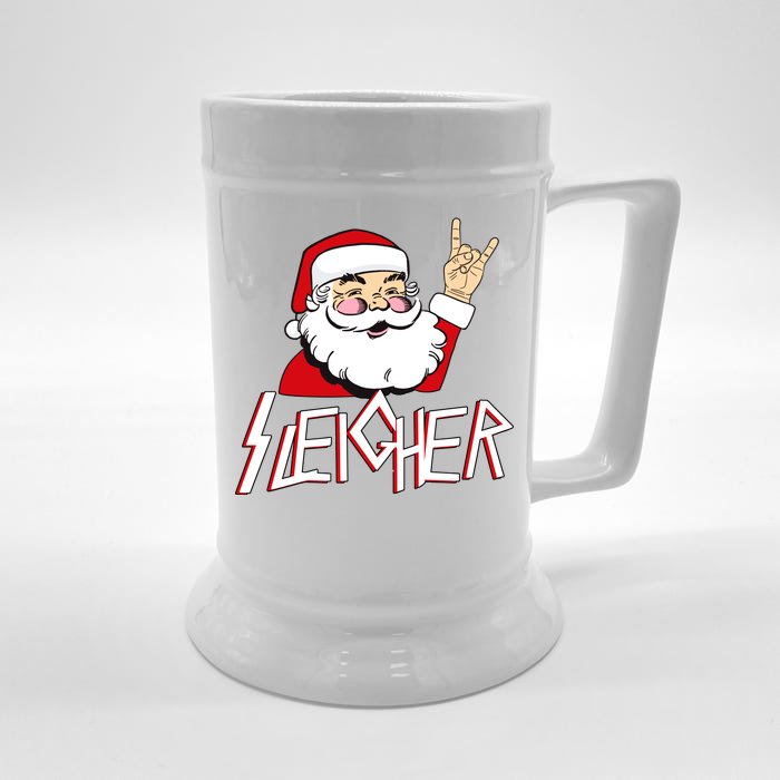 Sleigher Santa Rocks Front & Back Beer Stein