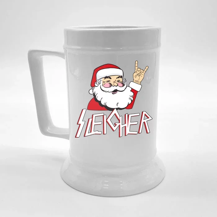 Sleigher Santa Rocks Front & Back Beer Stein