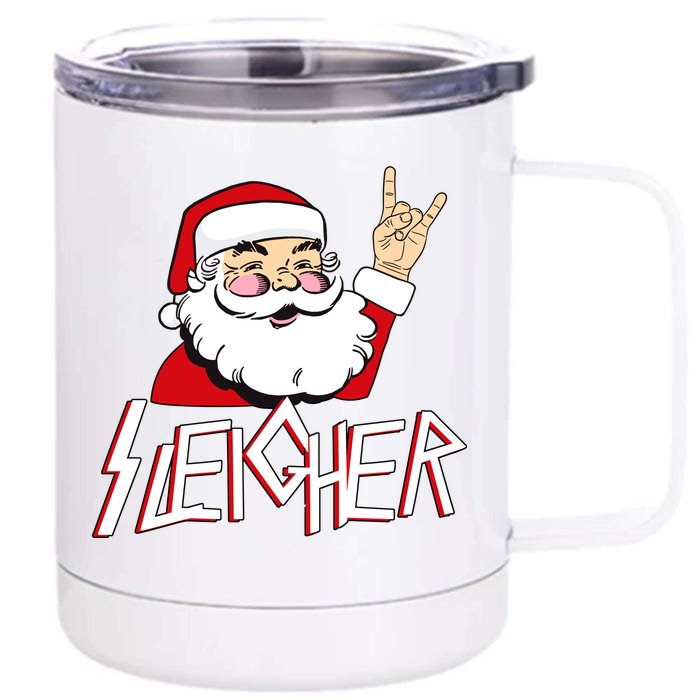 Sleigher Santa Rocks Front & Back 12oz Stainless Steel Tumbler Cup