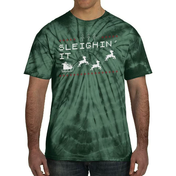 Sleighin It Ugly Christmas Tie-Dye T-Shirt