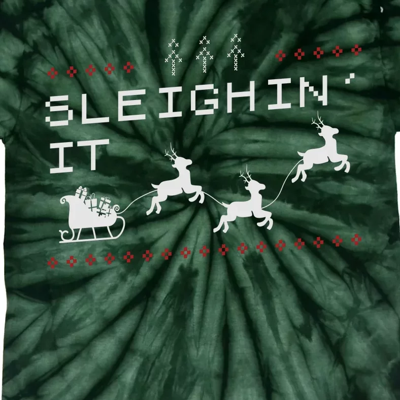 Sleighin It Ugly Christmas Tie-Dye T-Shirt