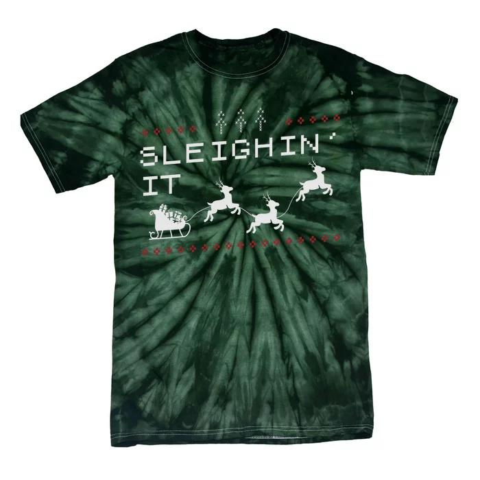 Sleighin It Ugly Christmas Tie-Dye T-Shirt