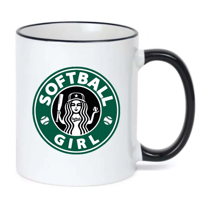 Softball Logo for Teen Players or Mom Great Team Black Color Changing Mug