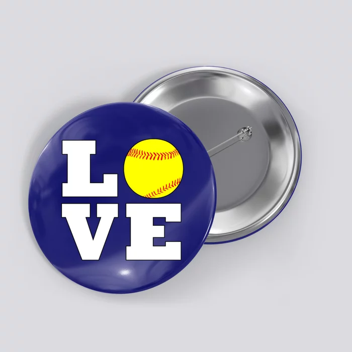 Softball Love Fastpitch Softball Player Gift Button