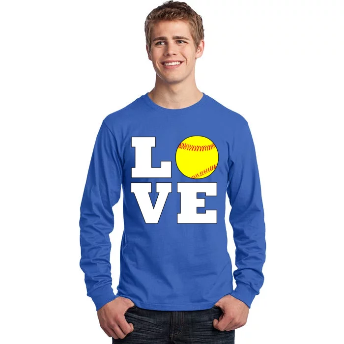 Softball Love Fastpitch Softball Player Gift Tall Long Sleeve T-Shirt