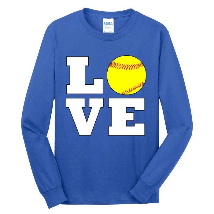 Softball Love Fastpitch Softball Player Gift Tall Long Sleeve T-Shirt