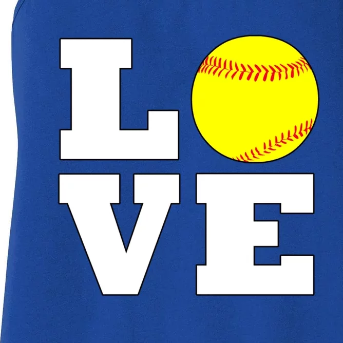 Softball Love Fastpitch Softball Player Gift Women's Racerback Tank