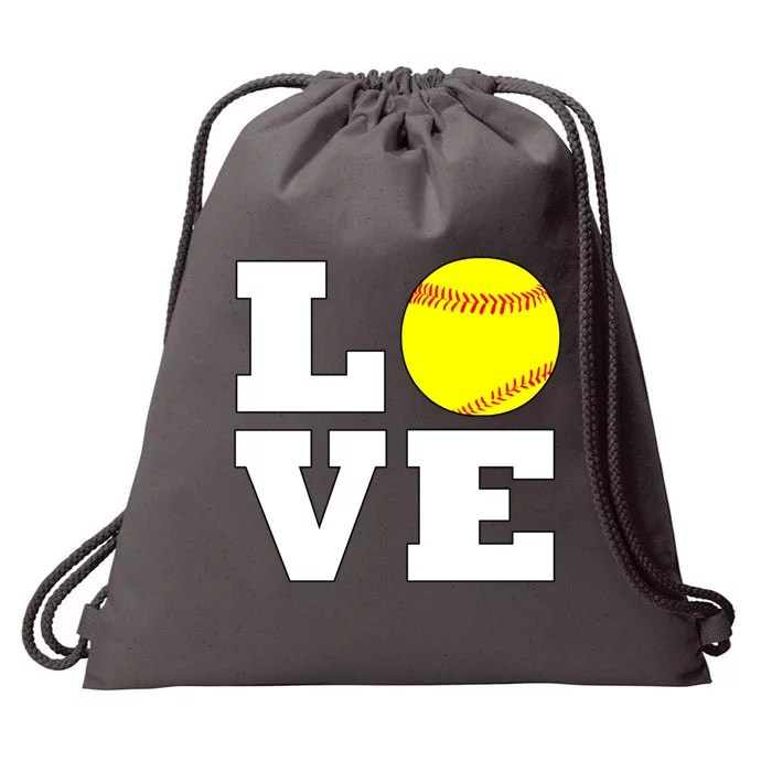 Softball Love Fastpitch Softball Player Gift Drawstring Bag