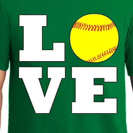 Softball Love Fastpitch Softball Player Gift Pajama Set