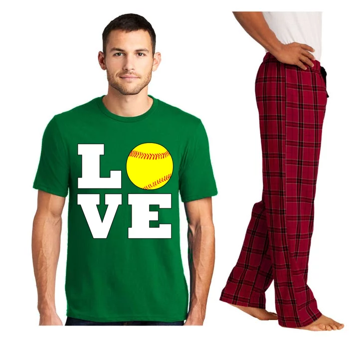 Softball Love Fastpitch Softball Player Gift Pajama Set