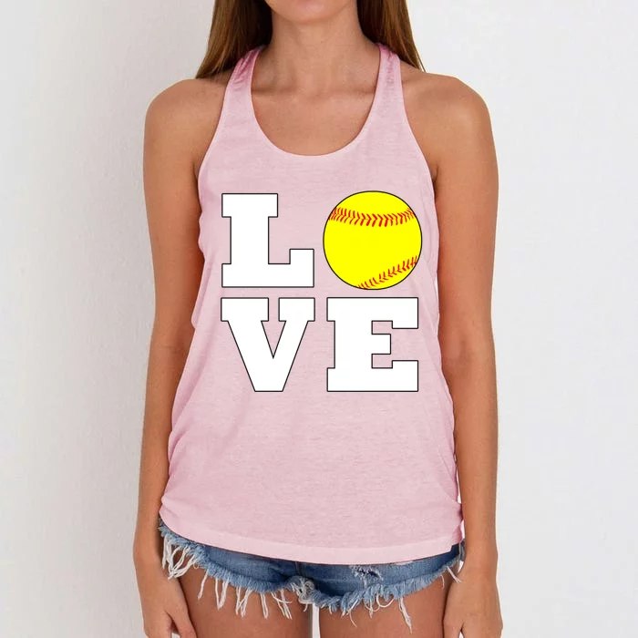 Softball Love Fastpitch Softball Player Gift Women's Knotted Racerback Tank