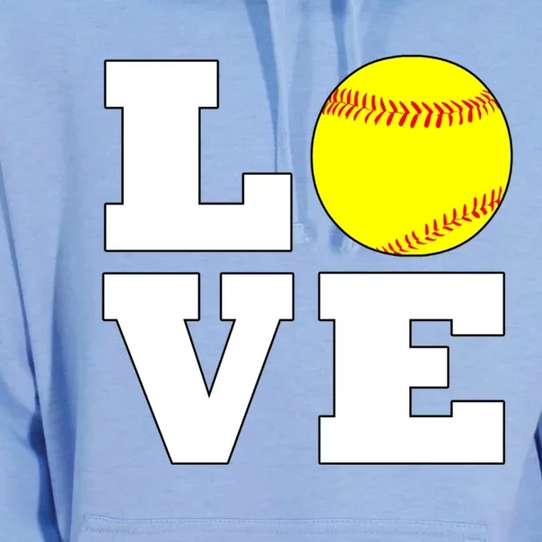 Softball Love Fastpitch Softball Player Gift Unisex Surf Hoodie