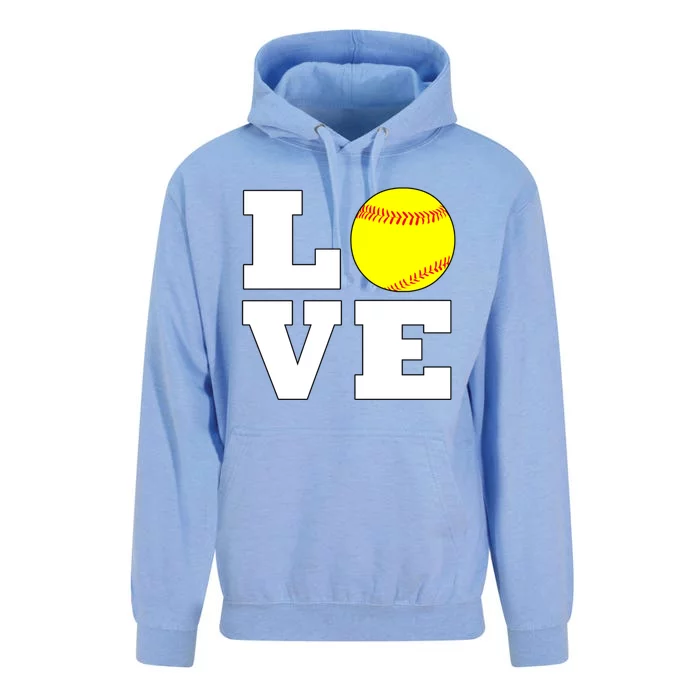 Softball Love Fastpitch Softball Player Gift Unisex Surf Hoodie