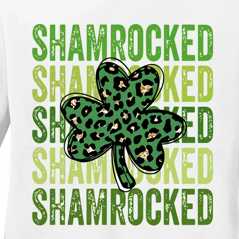 Shamrocked Lucky Flower Ladies Long Sleeve Shirt