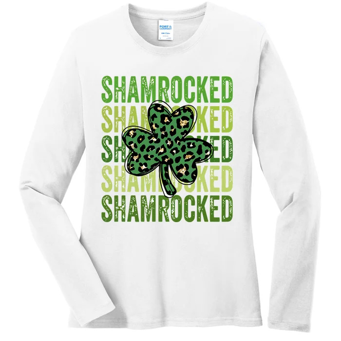 Shamrocked Lucky Flower Ladies Long Sleeve Shirt