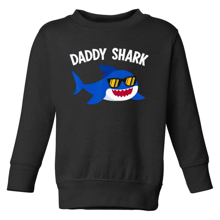 Shark Lover Funny Daddy Shark Fathers Day Toddler Sweatshirt