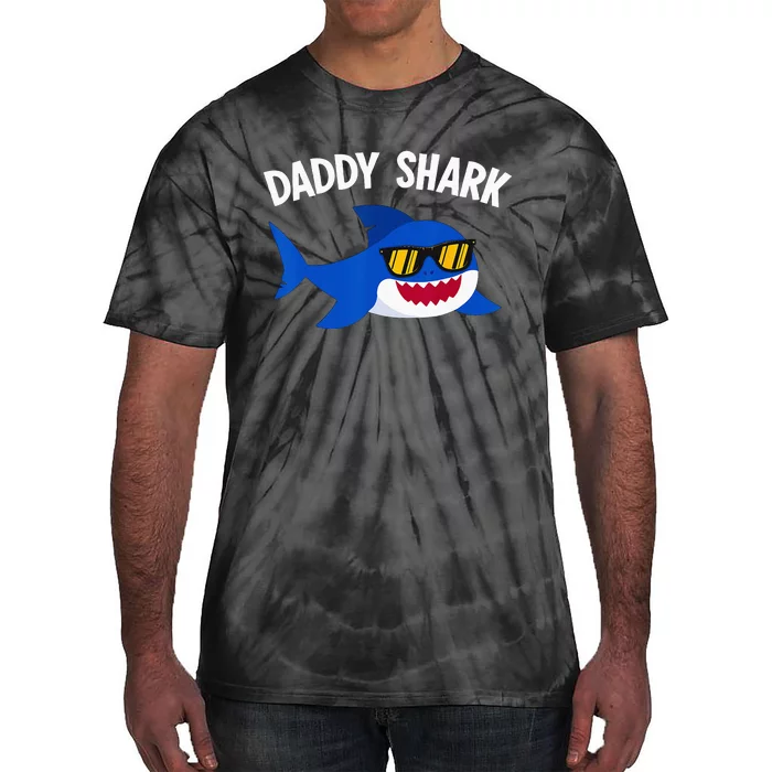 Shark Lover Funny Daddy Shark Fathers Day Tie-Dye T-Shirt