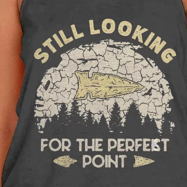 Still Looking For The Perfect Point Arrowhead Hunting Women's Knotted Racerback Tank