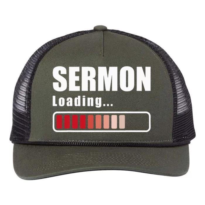 Sermon Loading Funny Pastor Preacher Minister Clergy Retro Rope Trucker Hat Cap