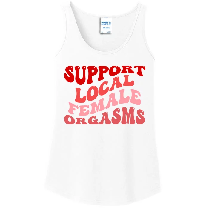 Support Local Female Orgasms Groovy Ladies Essential Tank