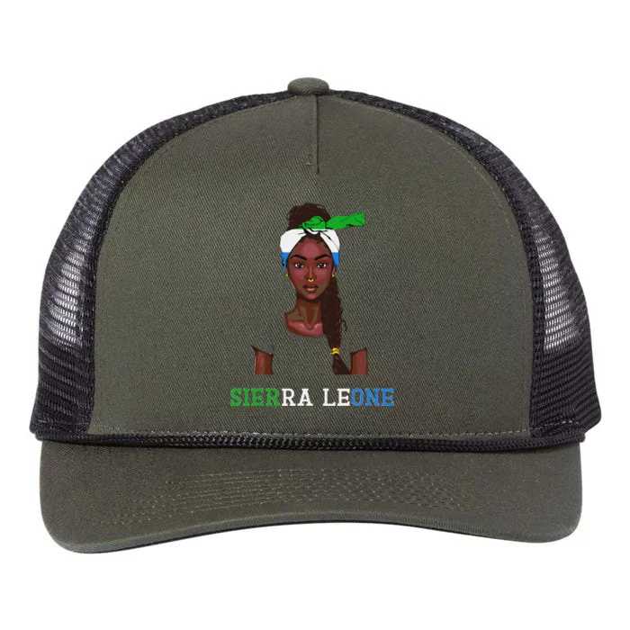 Sierra Leonean Flag Souvenirs Products Woman Sierra Leone Retro Rope Trucker Hat Cap