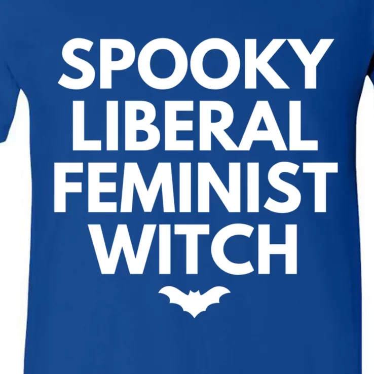 Spooky Liberal Feminist Witch Funny Gift V-Neck T-Shirt