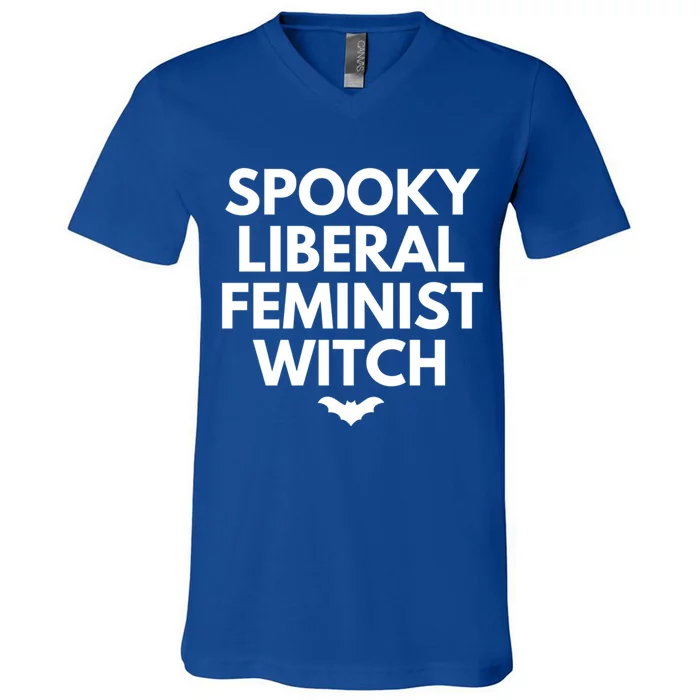 Spooky Liberal Feminist Witch Funny Gift V-Neck T-Shirt