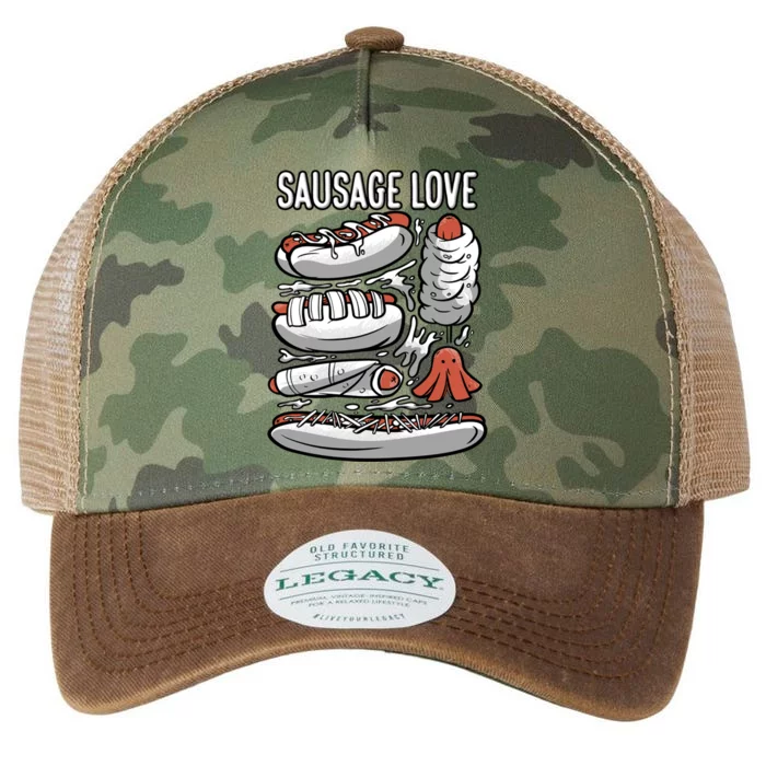 Sausage Love Fat Meaty Sausage Gift Legacy Tie Dye Trucker Hat