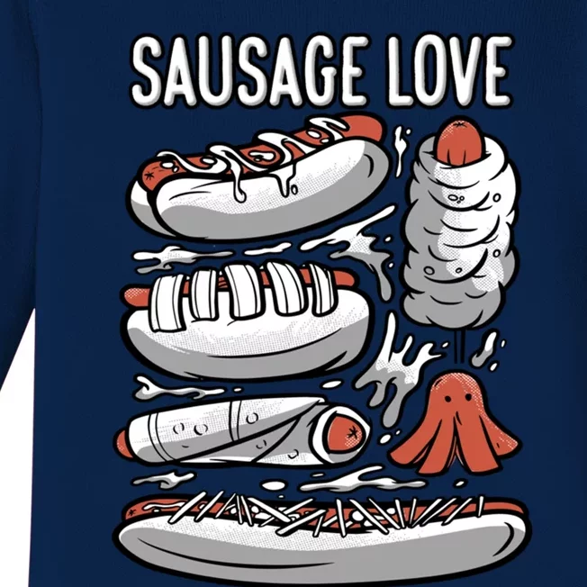 Sausage Love Fat Meaty Sausage Gift Baby Long Sleeve Bodysuit