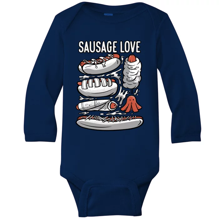 Sausage Love Fat Meaty Sausage Gift Baby Long Sleeve Bodysuit