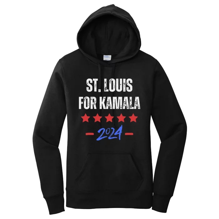 St. Louis For Kamala 2024 Dnc Kamala Harris Supporter Women's Pullover Hoodie