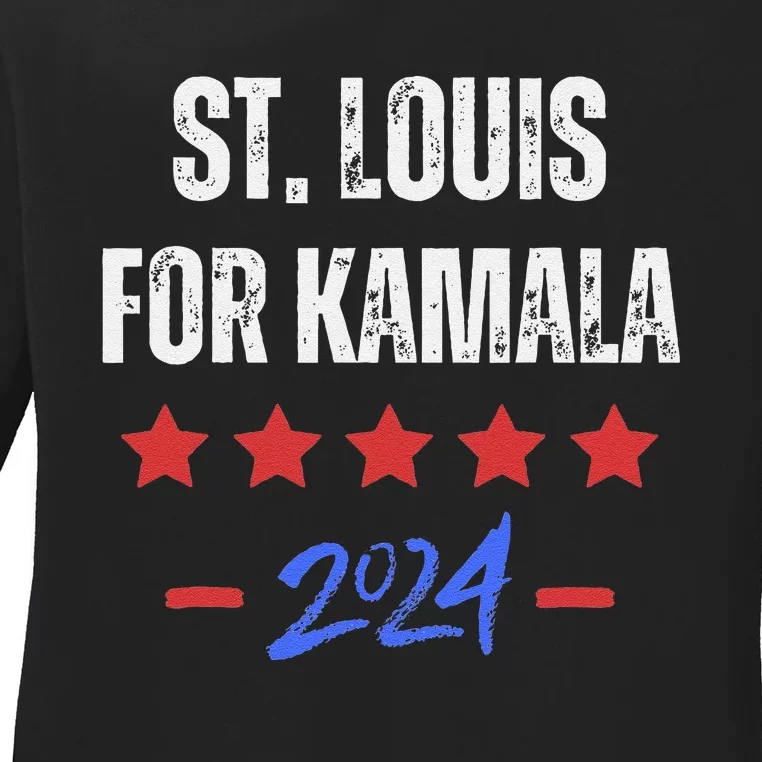 St. Louis For Kamala 2024 Dnc Kamala Harris Supporter Ladies Long Sleeve Shirt