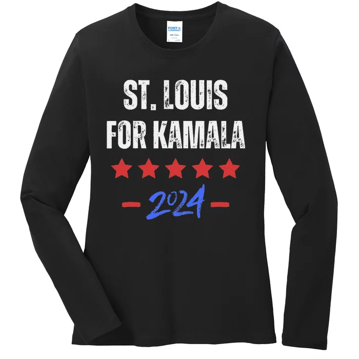 St. Louis For Kamala 2024 Dnc Kamala Harris Supporter Ladies Long Sleeve Shirt