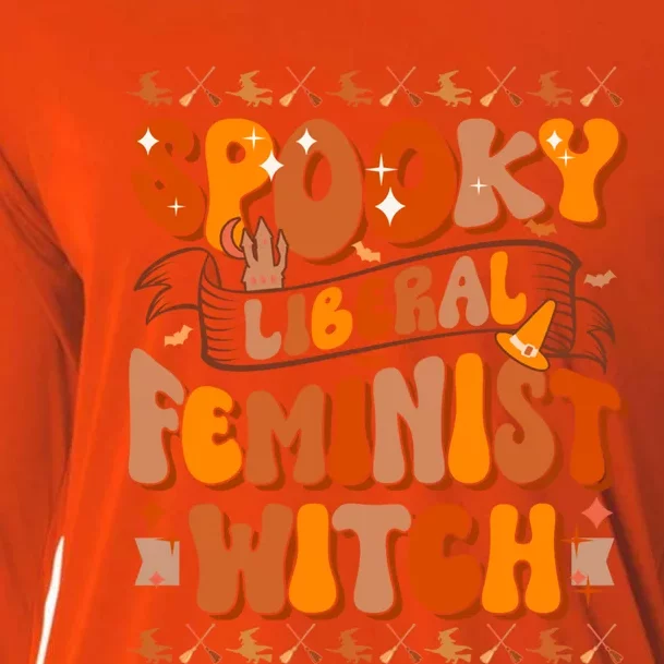 Spooky Liberal Feminist Witch Gift Cooling Performance Long Sleeve Crew