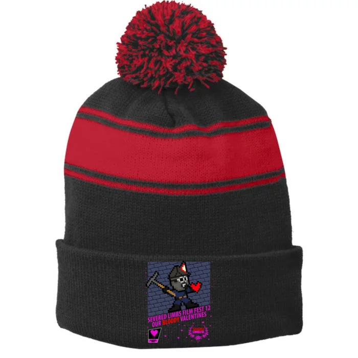 Severed Limbs Film Festival 12 Stripe Pom Pom Beanie