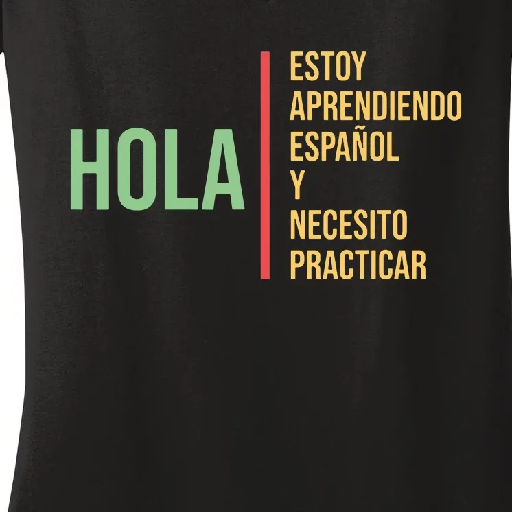 Spanish Language For Student Practice Learning Gift Women's V-Neck T-Shirt