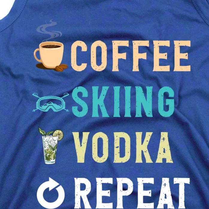 S Lover Funny Coffee Skiing Vodka Repeat Novelty Funny Gift Tank Top