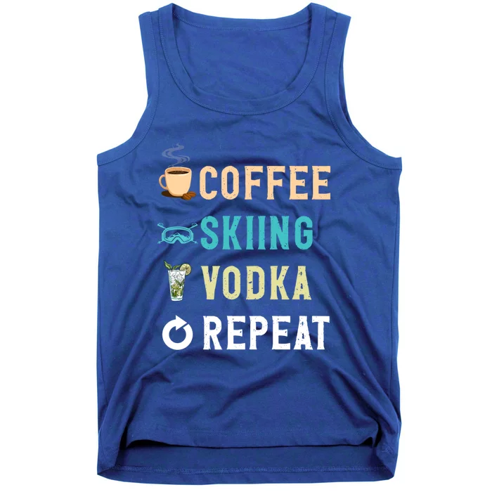 S Lover Funny Coffee Skiing Vodka Repeat Novelty Funny Gift Tank Top