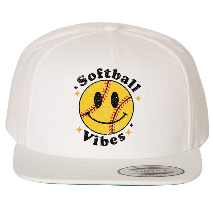 Softball Lover Fan Smiling Face Costume Happy Cute Smile Wool Snapback Cap