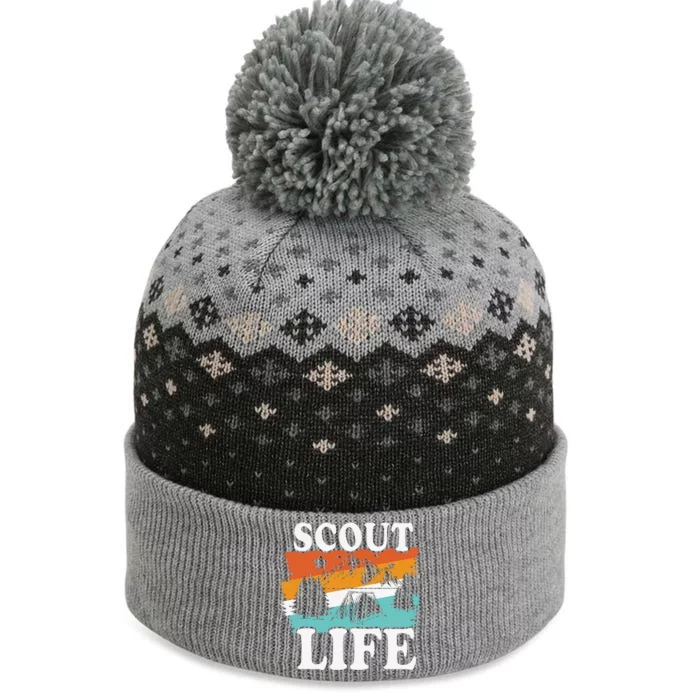 Scout Life Funny Scouting Lovers Camping Scout Vintage The Baniff Cuffed Pom Beanie