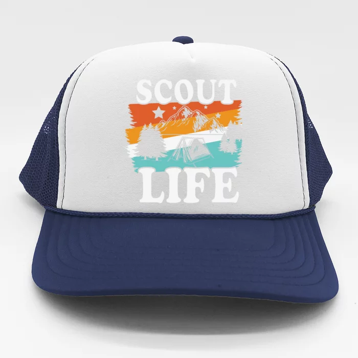 Scout Life Funny Scouting Lovers Camping Scout Vintage Trucker Hat