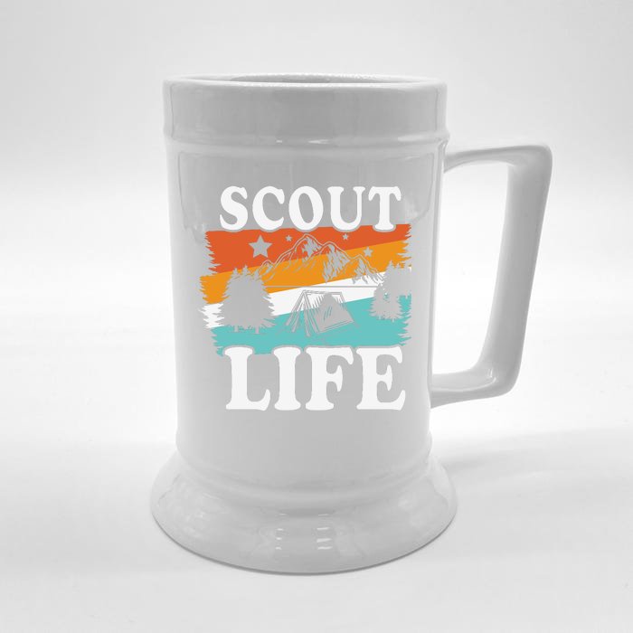 Scout Life Funny Scouting Lovers Camping Scout Vintage Front & Back Beer Stein