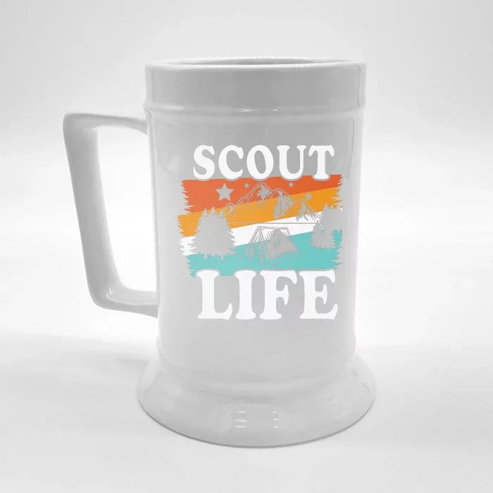 Scout Life Funny Scouting Lovers Camping Scout Vintage Front & Back Beer Stein